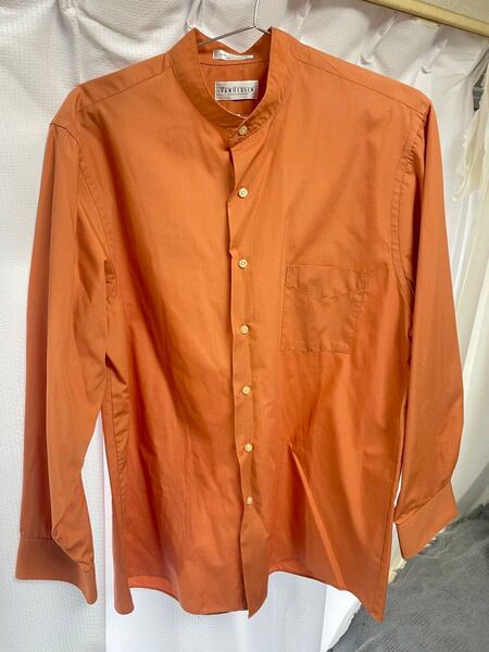 VanHeusen シャツ 長袖シャツ オレンジ XLノーカラー