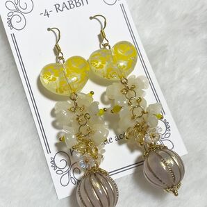 【P802】手染めビーズ ハンドメイド ピアス イヤリング