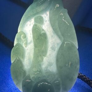 美品 天然翡翠ヒスイA商品 悟道蓮花 ネックレス 4410-1/2