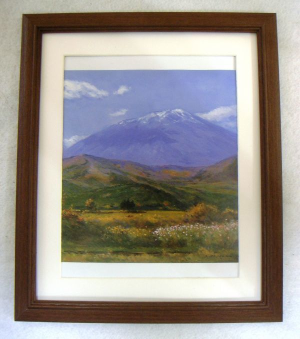 ◆Toshio Samada Autumn Gorgeous Mt. Iwate offset reproduction, wooden frame included, immediate purchase◆, Painting, Oil painting, Nature, Landscape painting