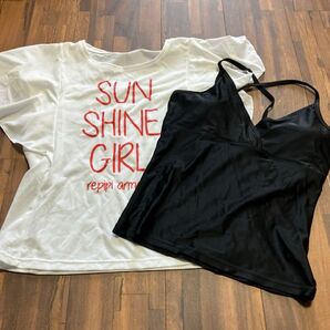 水着 レディース 半袖Tシャツとキャミソール 2点セット