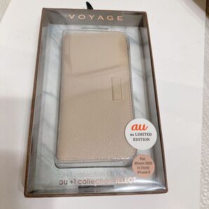 au限定】iPhone SE(第2世代)用 VOYAGE リアルレザーブックタイプケース/ベージュ