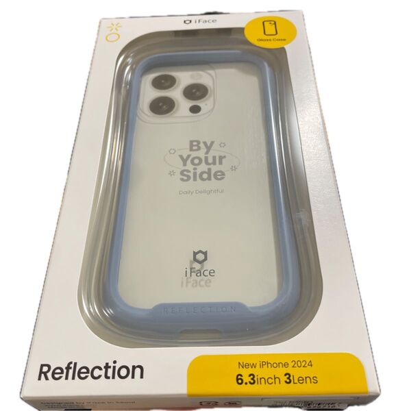 Hamee iPhone16Pro用強化ガラスクリアケース iFace Reflection (ペールブルー) 41-979716
