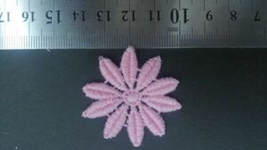 ●(NM059)ピンクのケミカルレースの小花モチーフ（２０枚）