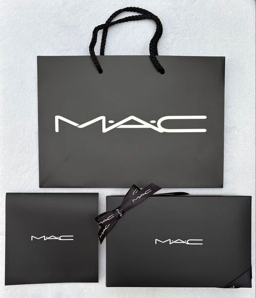 MAC プレゼント ボックス S ショッパー メッセージカード リボン ショップ袋 箱 コスメ プレゼント ラッピング