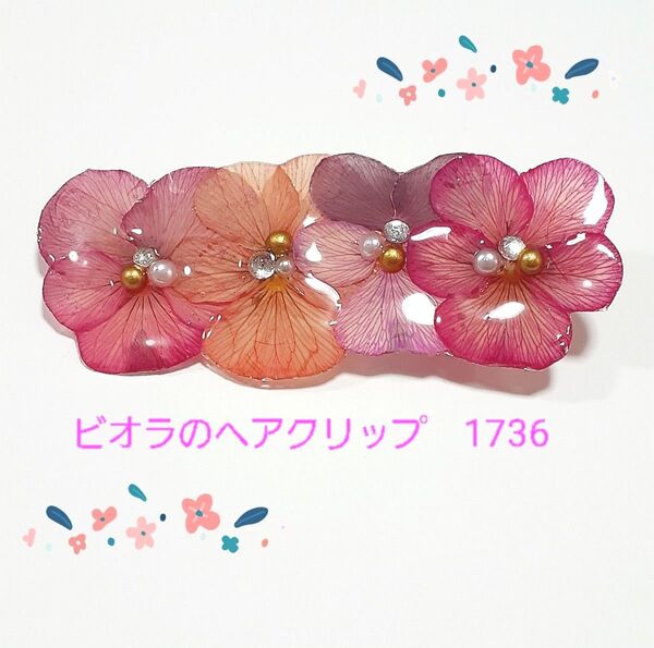 ビオラのヘアクリップ 1736