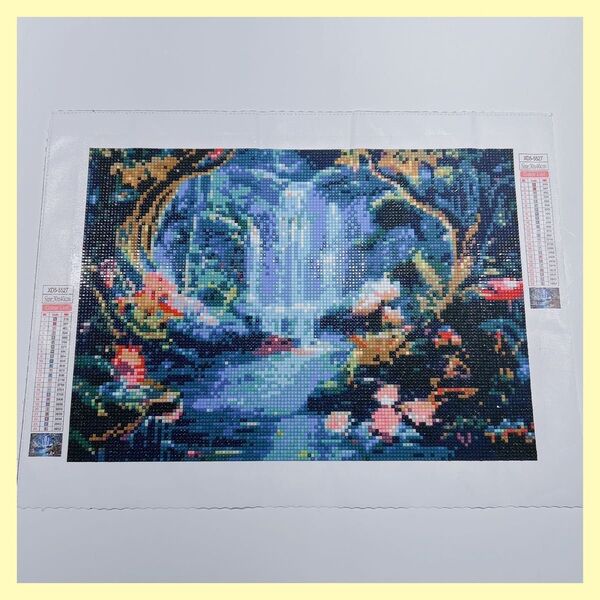 ダイヤモンドアート 完成品 ★ 014 風景/滝