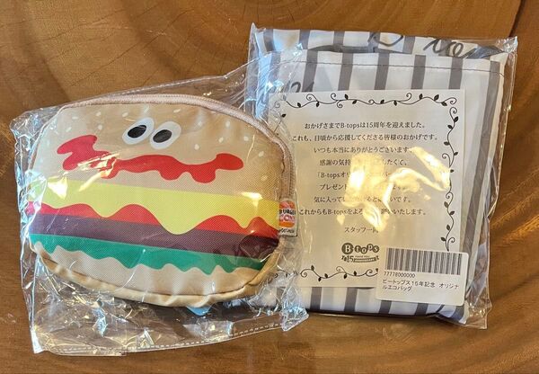 【未使用・タグ付き】BURGER CONX バーガーコンクス ショッピングエコバッグ ダイカットポーチ付 /おまけエコバッグ付き!