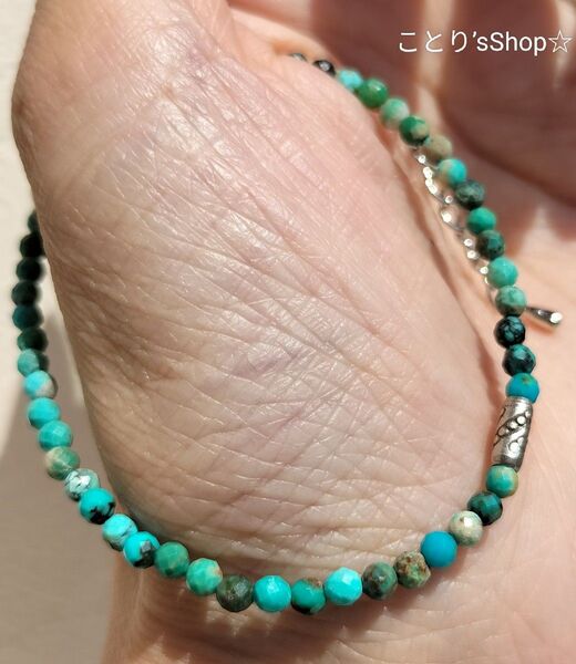 超 珍しい 無染色 ターコイズ カレンシルバー ブレス インディアンジュエリー ユニセックス 夏 美品 異世界に魅了されます