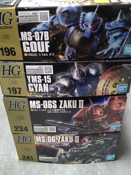未組立 HG ガンプラまとめ売り グフ ギャン シャア専用ザク ザクII バンダイ ガンプラ