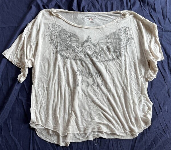 デニムアンドサプライ Tシャツ XXS ルーズフィット カットソー アメリカ原住民柄 denim and supply