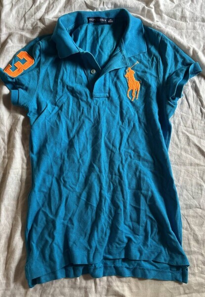 POLO RALPH LAUREN ポロラルフローレン★ワンポイントデザイン*ポロシャツ*レッド*サイズXS ブルー