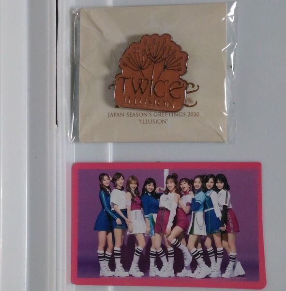 TWICE ピンバッジ&トレカ セット( ”ILLUSION” +CD One More Time 特典)