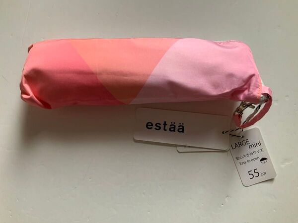 ムーンバット estaa 折りたたみ傘 雨傘 晴雨兼用傘 ポーチつき 55cm UV加工 紫外線対策 軽量