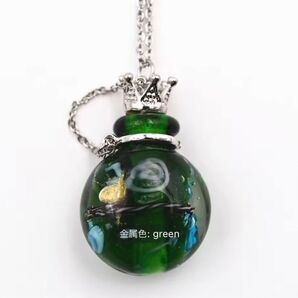 香水ボトル ネックレス 細工 ガラス 小瓶 ロングチェーン レディース
