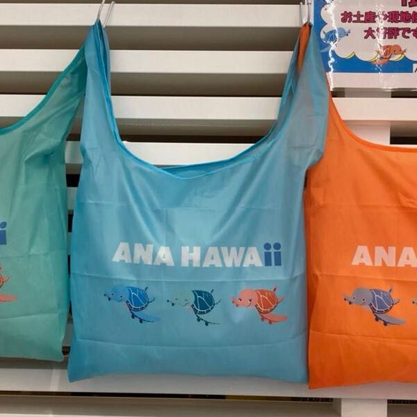 ★ANA ハワイ フライングホヌ マハロラウンジ限定 エコバッグ(青) 新品