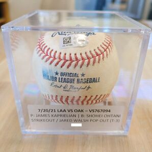 【本日のみ値下げ】大谷翔平選手を三振に仕留めた実使用ボール 2021年MVP YouTube動画ありの有名なシーン