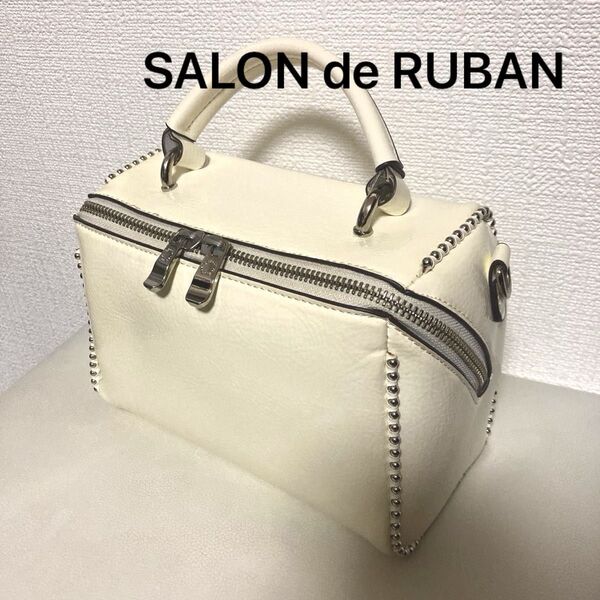 SALON de RUBAN コンパクト エナメルハンドバッグ ミニボストン