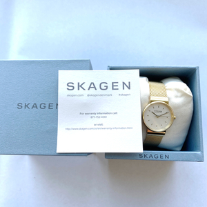 スカーゲン SKAGEN 腕時計 アンカー レディース ゴールド ステンレスメッシュベルト ホワイト SKW7202 新品未使用