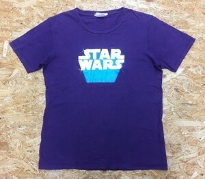 【コラボ】 UT UNIQLO × STAR WARS ユニクロ×スターウォーズ Mサイズ メンズ Tシャツ ロゴ プリント ワードマーク 丸首 半袖 綿100% 紫