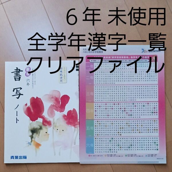 書写ノート 6年 六年 全学年 漢字 一覧表 クリアファイル