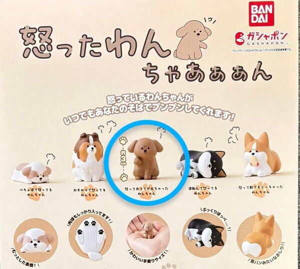 バンダイ BANDAI 怒ったわんちゃあぁぁん 怒っておててが出ちゃったわんちゃん ガシャポン フィギュア ガチャガチャ