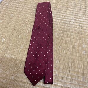 スーツセレクト バーガンディ ドット柄 日本製 ネクタイ