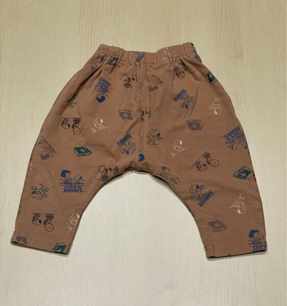 ベビー キッズ 子供服 パンツ 七分丈 ウエストゴム 80センチ スヌーピー PEANUTS