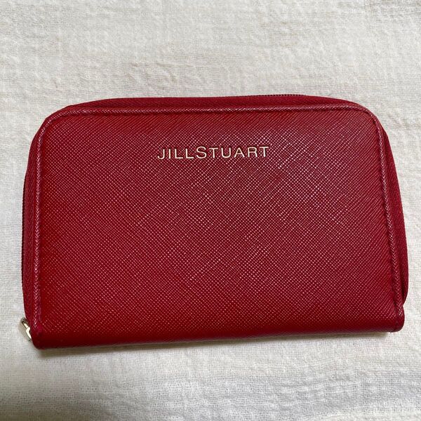 JILL STUART 財布 カードケース ラウンドファスナー レッド