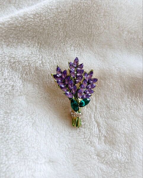 ラベンダー ブローチ プレゼント 花 紫色 花束 おしゃれ 綺麗 バッグ