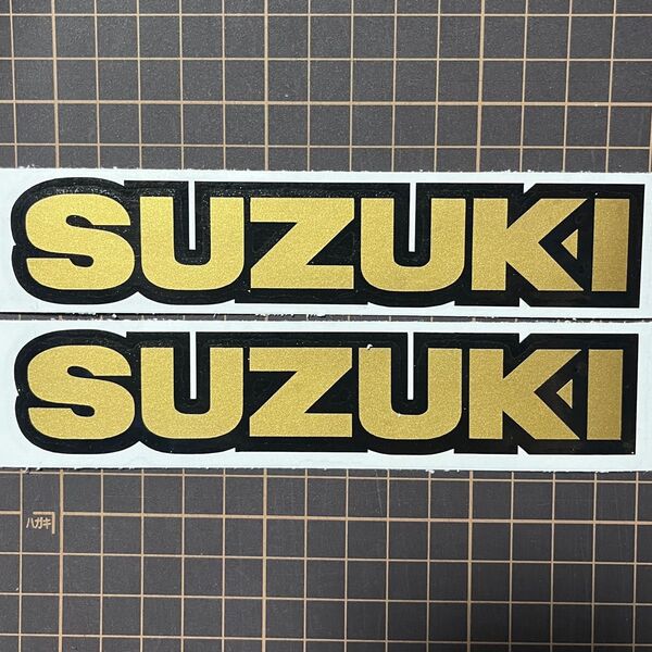suzuki スズキ 2色貼り【黒、金】カッティングステッカー 2枚セット
