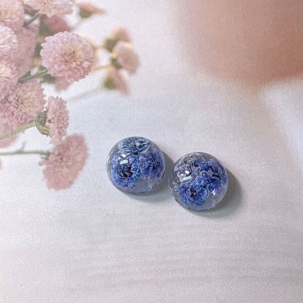 ハンドメイド*ピアスorノンホールピアス 青紫