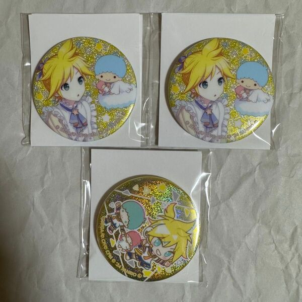 サンリオ 鏡音レン プロセカ 缶バッジ グリ缶 ミニキャラ SD