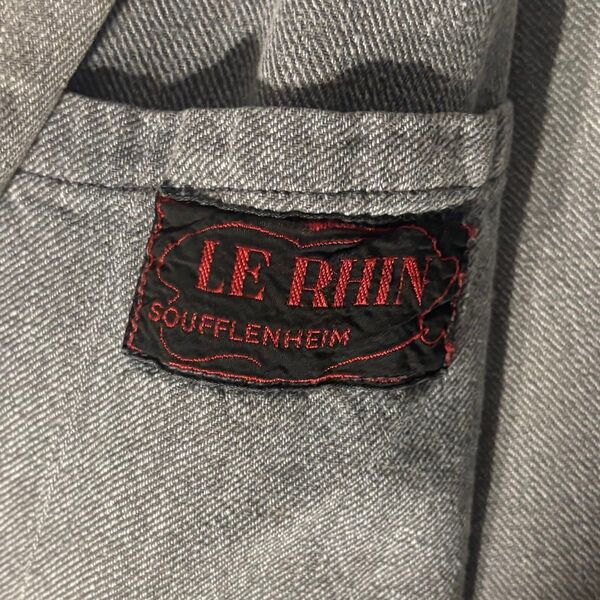 30-40s フランス製 "Le Rhin" ブラックシャンブレー アトリエコート ワークコート ヴィンテージ