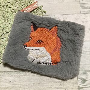 刺繍 ポーチ きつね キツネ 狐