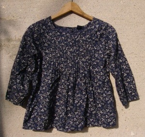 Gap Kids Gap cotton loan tunic navy small floral print 7 minute sleeve 140(10-11Years)