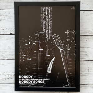 額装品◆NOBODY ノーバディ NOBODY SONGS 相沢行夫 木原敏雄 /90年代/ポスター風広告/A4サイズ額入り/アートフレーム Y2R37