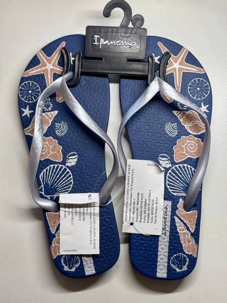 Ipanema ビーチサンダル23.5-24.0cm ネイビー貝殻模様 新品 未使用