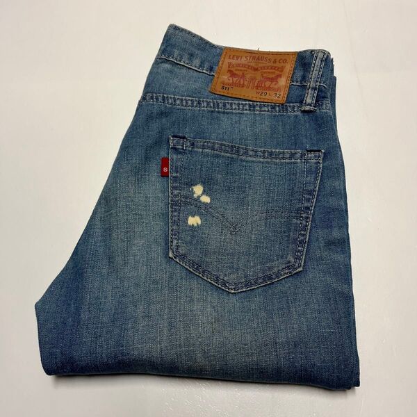 Levi’s リーバイス 511 スリムストレートジーンズ デニムパンツ ブリーチ リペア 04511-1887 W29 L32