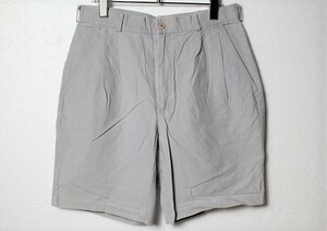 90's LLBEAN LLビーン TROPIC WEIGHT 2タック コットン ショーツ 薄灰 (32) ポプリン ショートパンツ 90年代 旧タグ