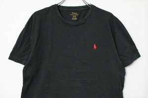 ポロ ラルフローレン クルーネック コットン 半袖 Tシャツ 黒 (S) ブラック 無地 POLO RALPH LAUREN