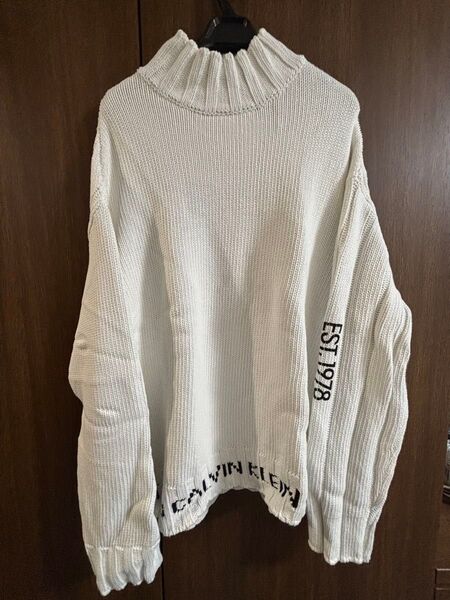 未使用 カルバンクラインジーンズ Calvin Klein Jeans ハイネックニットセーター Mサイズ ホワイト WHITE