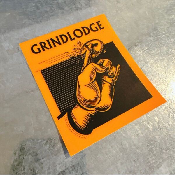 【正規品】★GRINDLODGE グラインドロッジ ステッカー オレンジ 蛍光溜 フィールドスタイル