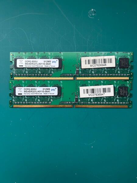 DDR2-800U 512MB メモリ 2枚セットジャンク
