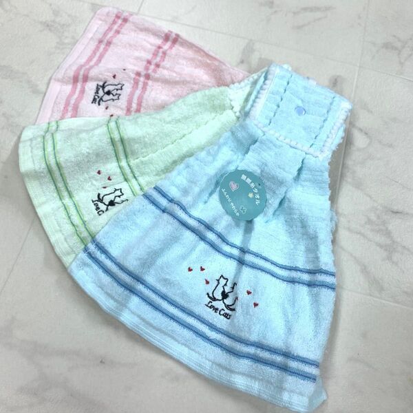 ドレスタオル 3枚セット ラブキャット ねこ