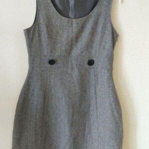 【リンクイットオール】38M・グレー系ウール混ミニワンピース・チュニックにも