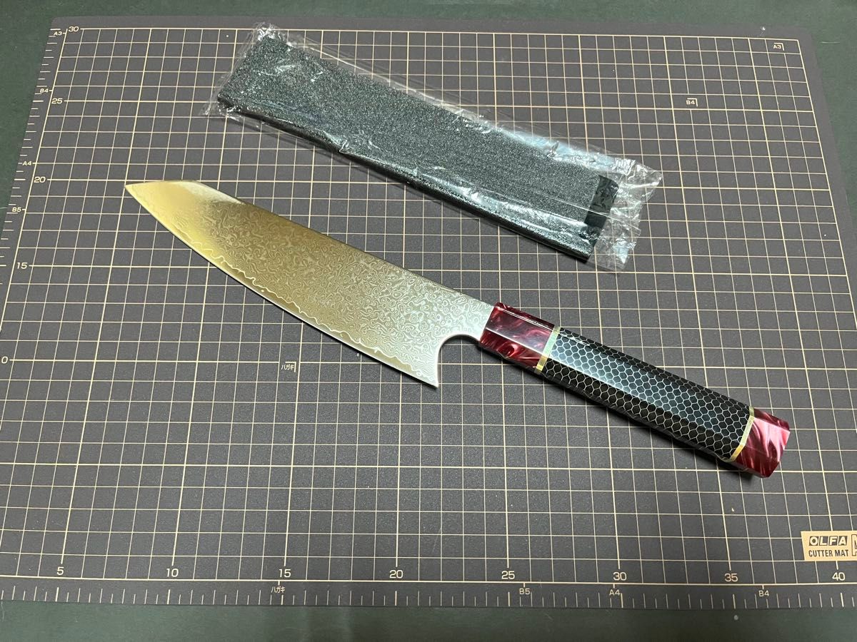 VG10 V金10号 一刀流 霞流し 牛刀 包丁 18cm ダマスカス 播州 VG10 V金10号 一刀流 霞流し 牛刀 包丁 18cm ダマスカス 播州