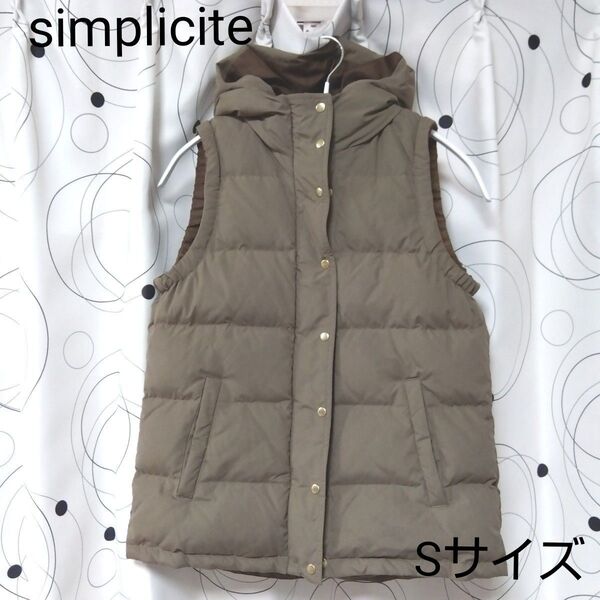●simplicite ダウンベスト/フェザー レディース S●