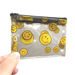 スマイル柄 クリアポーチ 100均サイフ界隈 ビニール財布 値下げ中