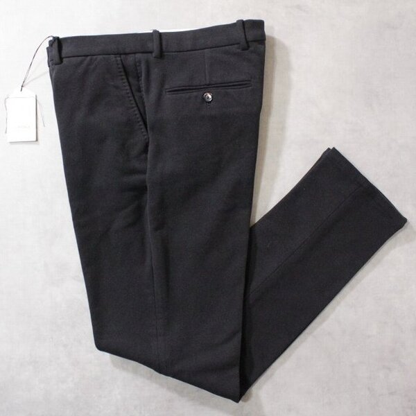 CIRCOLO 1901★新品3.8万円 チルコロ ブラック無地のコットンジャージー地ノープリーツパンツ 50